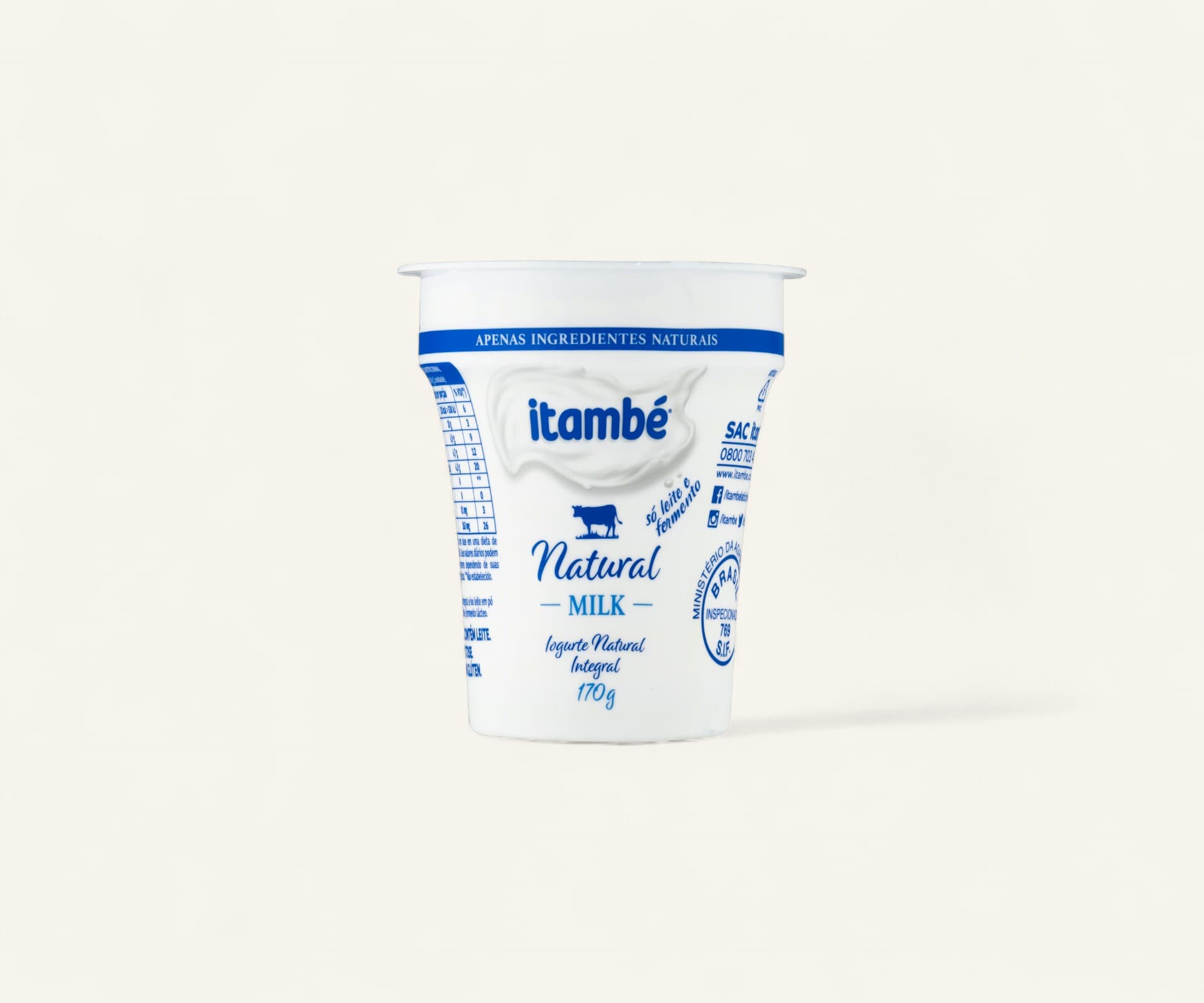 Iogurte natural integral Natural Milk Itambé 170g