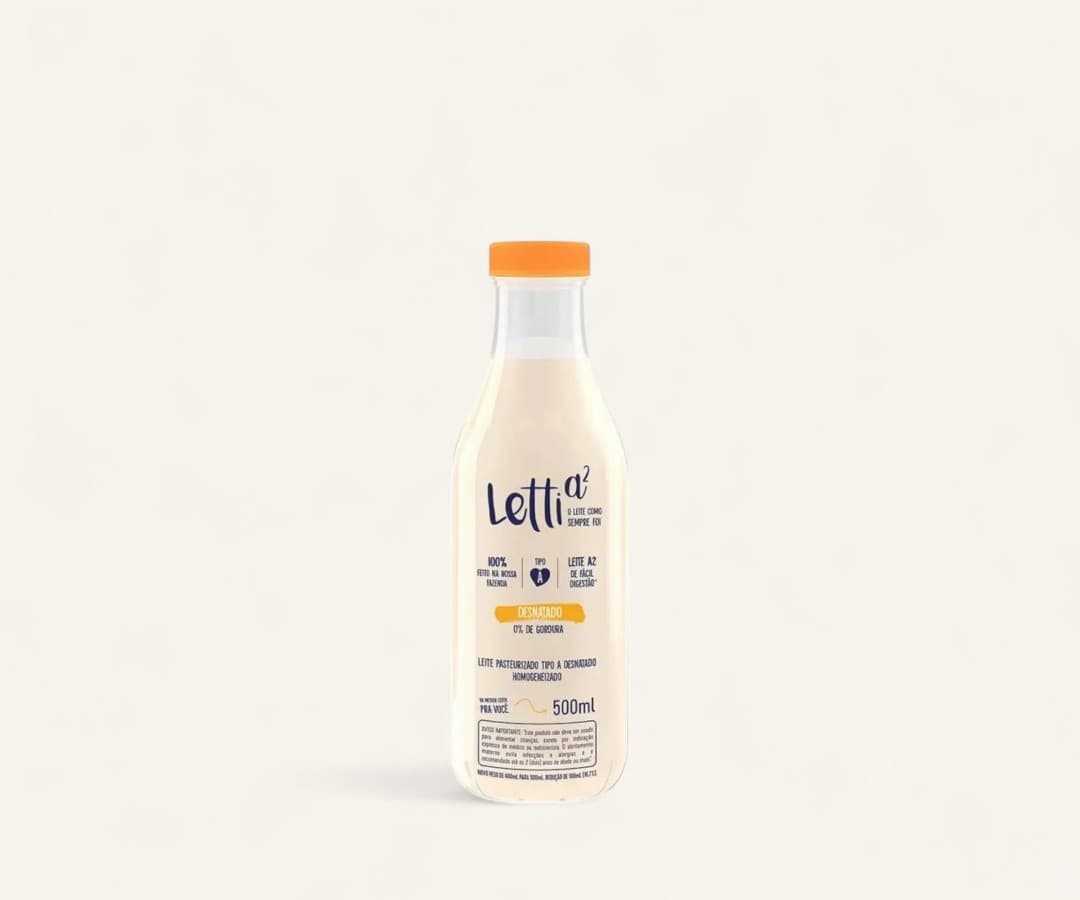 Leite Letti tipo "A²" desnatado 500ml