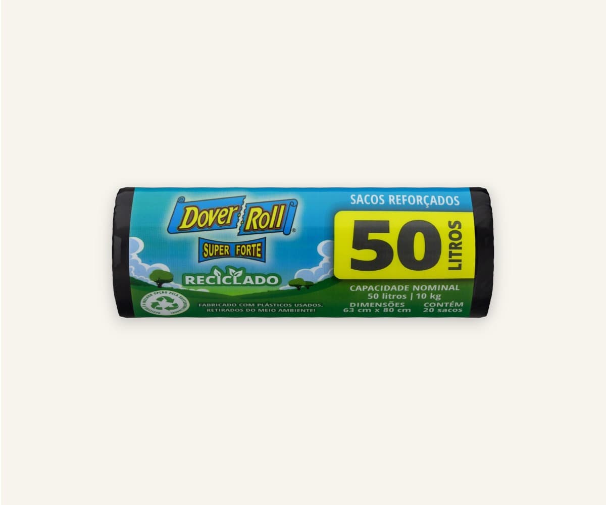 Saco de lixo 50l descartável com 20un