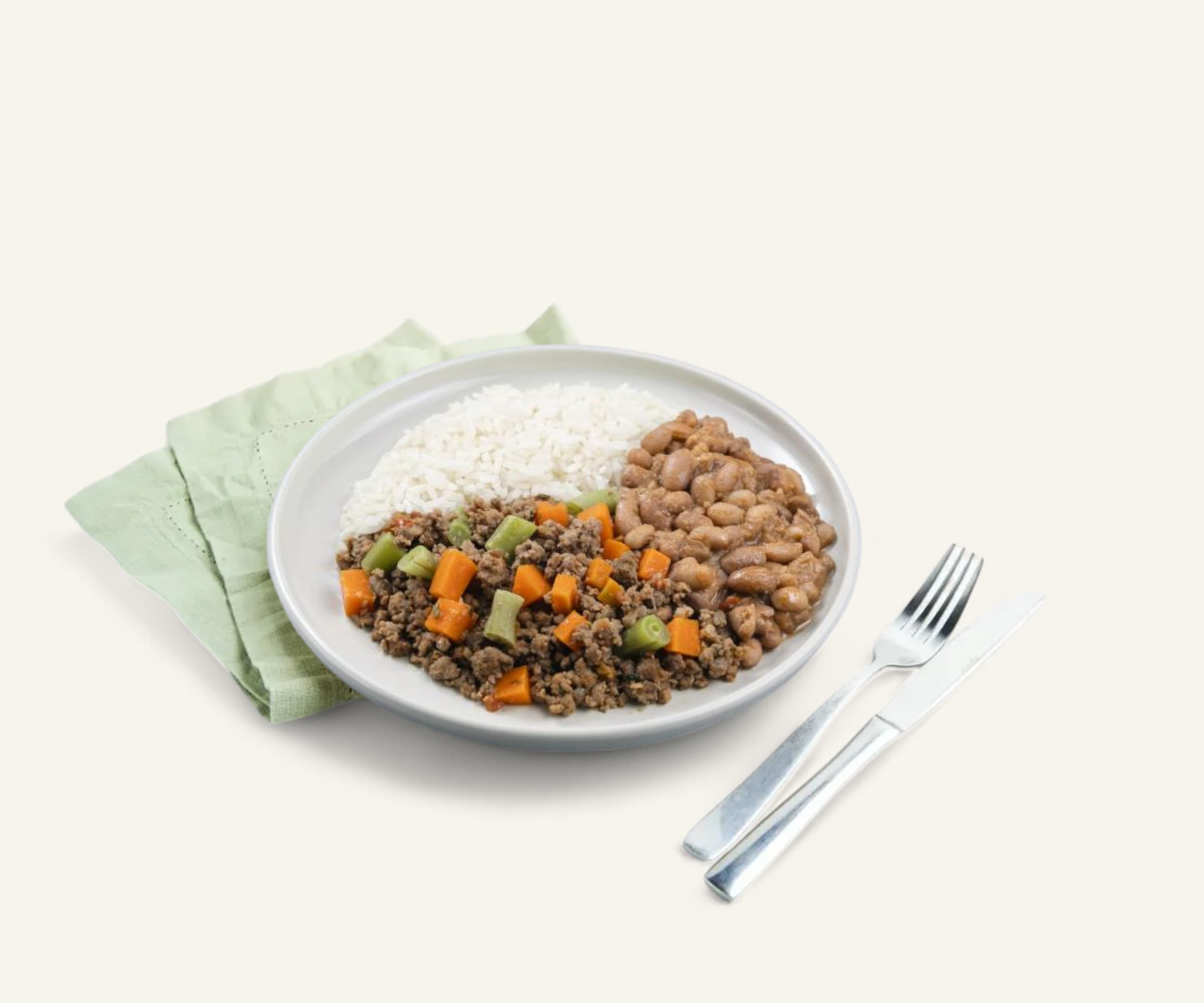 Carne moída com cenoura e vagem 300g